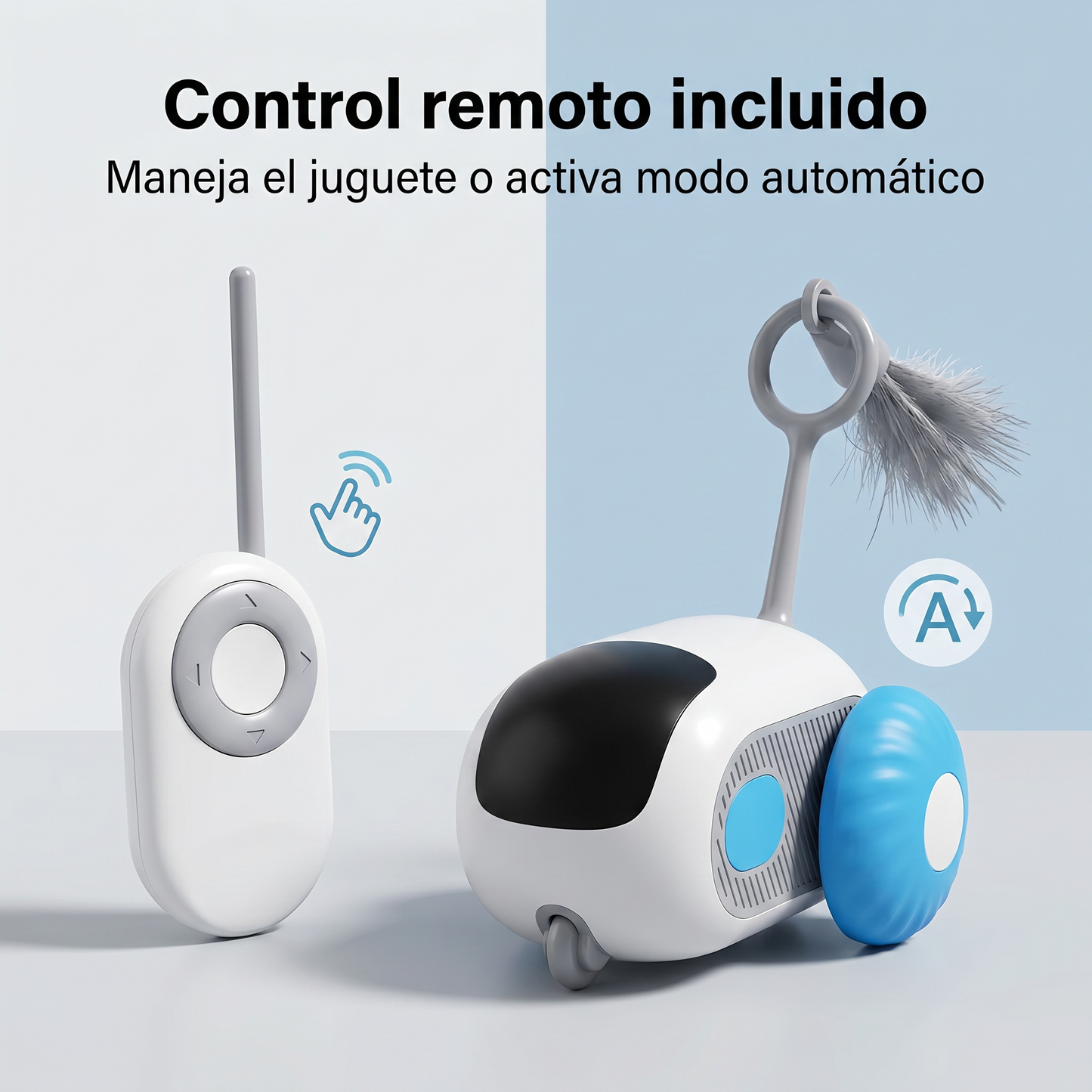 Juguete Inteligente con Modo Automático y Manual para Gatos