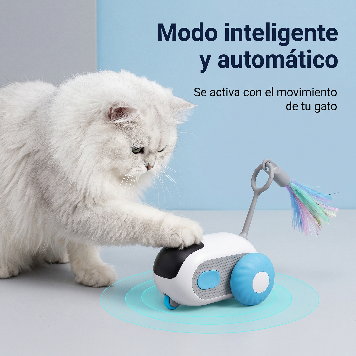 Juguete Inteligente con Modo Automático y Manual para Gatos