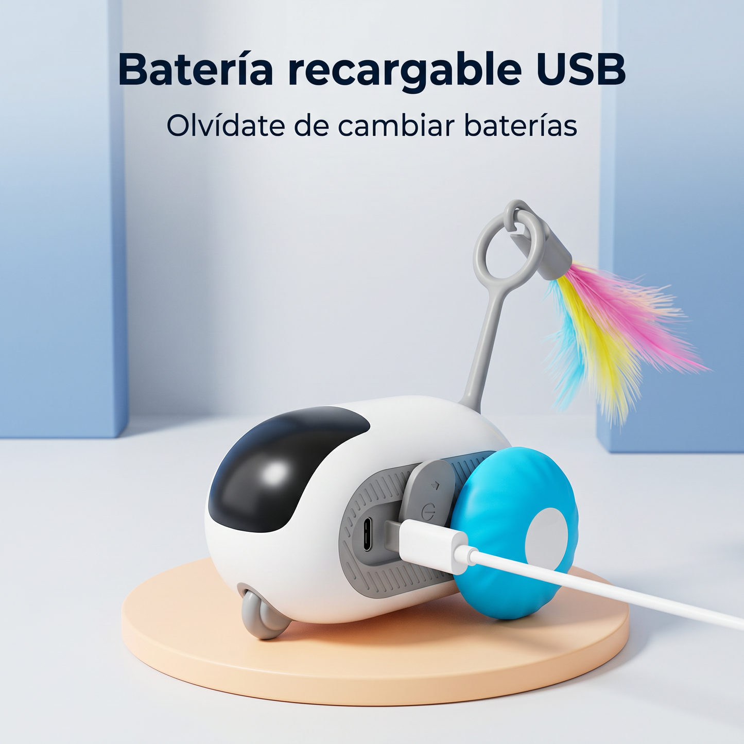 Juguete Inteligente con Modo Automático y Manual para Gatos